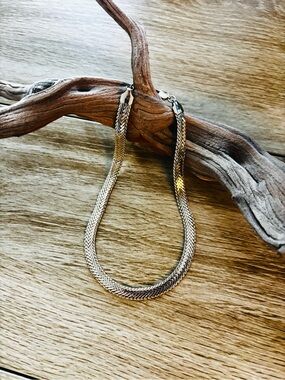 Elegant Serpentine Silver-Tone Woven Women's Necklace